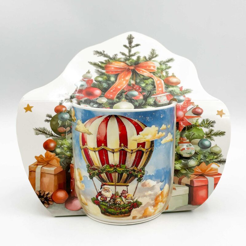 Christmas Mug – Santa Claus in Hot Air Balloon A delightful Christmas mug featuring Santa Claus soaring in a festive hot air balloon. Perfect for adding a touch of holiday cheer to your coffee, tea, or hot cocoa moments. A charming and unique gift for Christmas enthusiasts. Keywords: Christmas mug, Santa Claus design, hot air balloon mug, festive drinkware, Christmas gifts, holiday coffee cup, unique Christmas-themed mug, Santa hot cocoa mug, cheerful Christmas décor, seasonal drinkware. Χριστουγεννιάτικη Κούπα – Άγιος Βασίλης σε Αερόστατο Μια χαριτωμένη χριστουγεννιάτικη κούπα με τον Άγιο Βασίλη να πετάει σε ένα γιορτινό αερόστατο. Ιδανική για να προσθέσετε μια πινελιά γιορτινής χαράς στον καφέ, το τσάι ή τη ζεστή σοκολάτα σας. Ένα ξεχωριστό και πρωτότυπο δώρο για τους λάτρεις των Χριστουγέννων. Λέξεις-κλειδιά: χριστουγεννιάτικη κούπα, σχέδιο Άγιος Βασίλης, κούπα με αερόστατο, γιορτινό σερβίτσιο, χριστουγεννιάτικα δώρα, κούπα για καφέ γιορτών, μοναδική κούπα για Χριστούγεννα, κούπα για ζεστή σοκολάτα με Άγιο Βασίλη, χαρούμενο χριστουγεννιάτικο διακοσμητικό, εποχιακή κούπα