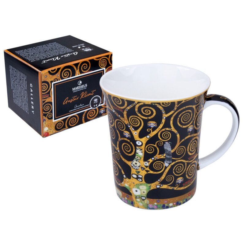 mug, Klimt mug, Tree of Life mug, art-inspired mug, decorative gift box mug, elegant coffee mug, Gustav Klimt gift, This elegant 420ml mug, inspired by Gustav Klimt's "Tree of Life," is beautifully packaged in a decorative gift box, perfect for coffee and art enthusiasts. Greek: κούπα, κούπα Klimt, κούπα Tree of Life, κούπα τσαγιού εμπνευσμένη από την τέχνη, διακοσμητική συσκευασία δώρου, κομψή κούπα καφέ, δώρο Gustav Klimt, Αυτή η κομψή κούπα των 420ml, εμπνευσμένη από το έργο "Tree of Life" του Gustav Klimt, είναι όμορφα συσκευασμένη σε διακοσμητική συσκευασία δώρου, ιδανική για λάτρεις του καφέ και της τέχνης.