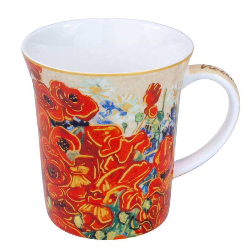 mug, Van Gogh mug, Poppies mug, art-inspired mug, decorative gift box mug, elegant coffee mug, Vincent van Gogh gift, This elegant 420ml mug, inspired by Vincent van Gogh's "Poppies," is beautifully packaged in a decorative gift box, perfect for coffee and art enthusiasts. Greek: κούπα, κούπα Van Gogh, κούπα Poppies, κούπα τσαγιού εμπνευσμένη από την τέχνη, διακοσμητική συσκευασία δώρου, κομψή κούπα καφέ, δώρο Vincent van Gogh, Αυτή η κομψή κούπα των 420ml, εμπνευσμένη από το έργο "Poppies" του Vincent van Gogh, είναι όμορφα συσκευασμένη σε διακοσμητική συσκευασία δώρου, ιδανική για λάτρεις του καφέ και της τέχνης.