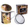 mug with tea brewer, Klimt tea mug, The Kiss tea mug, art-inspired tea mug, decorative gift box mug, elegant tea mug, Gustav Klimt gift, This elegant 400ml mug with tea brewer, inspired by Gustav Klimt's "The Kiss," is beautifully packaged in a decorative gift box, perfect for tea and art enthusiasts. Greek: κούπα με φίλτρο τσαγιού, κούπα Klimt, κούπα The Kiss με φίλτρο, κούπα τσαγιού εμπνευσμένη από την τέχνη, διακοσμητική συσκευασία δώρου, κομψή κούπα τσαγιού, δώρο Gustav Klimt, Αυτή η κομψή κούπα των 400ml με φίλτρο τσαγιού, εμπνευσμένη από το έργο "The Kiss" του Gustav Klimt, είναι όμορφα συσκευασμένη σε διακοσμητική συσκευασία δώρου, ιδανική για λάτρεις του τσαγιού και της τέχνης.