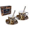 espresso cup set, Klimt espresso cups, Tree of Life cup set, art-inspired espresso set, decorative gift box cups, elegant coffee set, Gustav Klimt gift, This set of two 100ml espresso cups with matching spoons, inspired by Klimt's masterpiece "Tree of Life," is beautifully packaged in a decorative gift box, perfect for art and coffee enthusiasts. Greek: σετ φλιτζάνια εσπρέσο, φλιτζάνια εσπρέσο Klimt, σετ φλιτζάνια Tree of Life, σετ εσπρέσο εμπνευσμένο από την τέχνη, διακοσμητική συσκευασία δώρου, κομψό σετ καφέ, δώρο Gustav Klimt, Το σετ περιλαμβάνει δύο φλιτζάνια εσπρέσο των 100ml με κουταλάκια, εμπνευσμένα από το αριστούργημα "Tree of Life" του Klimt, σε διακοσμητική συσκευασία δώρου, ιδανικό για λάτρεις της τέχνης και του καφέ.