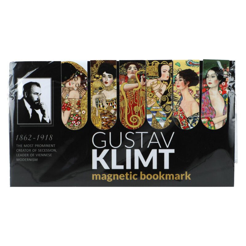 Set of 6 magnetic bookmarks inspired by the artwork of Gustav Klimt, created by Carmani. Featuring iconic designs like "The Kiss" and "Tree of Life," these bookmarks offer a stylish way to mark your place in any book. Safe for all pages, with a magnetic grip that ensures easy use without causing damage. Ideal for art lovers and book enthusiasts. set of magnetic bookmarks, Gustav Klimt bookmarks, Carmani bookmarks, art-inspired bookmarks, The Kiss, Tree of Life, stylish bookmarks, safe bookmarks, reading accessories, gift for art lovers, gift for book lovers.Σετ 6 μαγνητικών σελιδοδεικτών εμπνευσμένων από τα έργα του Gustav Klimt από την Carmani. Με εμβληματικά σχέδια όπως "Το Φιλί" και "Το Δέντρο της Ζωής," αυτοί οι σελιδοδείκτες προσφέρουν έναν κομψό τρόπο να σημειώσετε τη σελίδα σας σε οποιοδήποτε βιβλίο. Ασφαλείς για όλες τις σελίδες, με μαγνητική λαβή που εξασφαλίζει εύκολη χρήση χωρίς να προκαλεί φθορά. Ιδανικό για λάτρεις της τέχνης και της ανάγνωσης. σετ μαγνητικοί σελιδοδείκτες, σελιδοδείκτες Gustav Klimt, μαγνητικοί σελιδοδείκτες Carmani, σελιδοδείκτες τέχνης, Το Φιλί, Το Δέντρο της Ζωής, κομψοί σελιδοδείκτες, ασφαλείς σελιδοδείκτες, αξεσουάρ ανάγνωσης, δώρο για λάτρεις της τέχνης, δώρο για βιβλιόφιλους