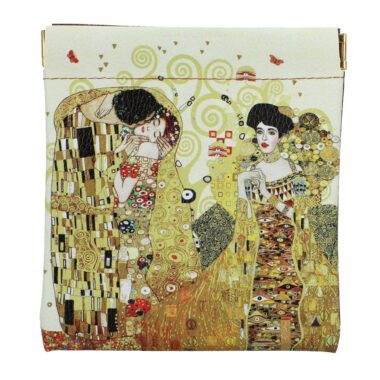 Elegant jewelry pouch/organizer featuring Gustav Klimt's iconic 