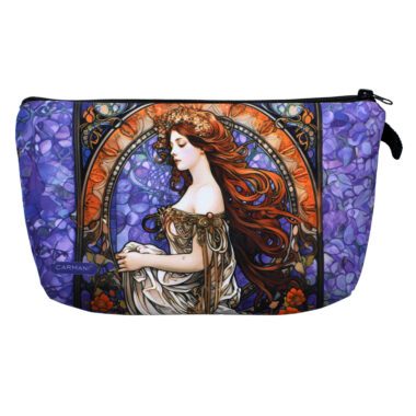 Cosmetic bag - Inspired by the artwork of A. Mucha (CARMANI) A must-have for every woman – this beautifully decorated cosmetic bag with a zipper closure is perfect for keeping your essentials organized. The intricate patterns inspired by the works of A. Mucha make it a unique and stylish accessory for any occasion. Elegant cosmetic bag inspired by A. Mucha’s artwork, zipper closure, decorative cosmetic bag, women’s accessory, organizer, art-inspired design, stylish cosmetic pouch, travel-friendly bag, makeup organizer, gift for women, art lovers gift. Τσάντα καλλυντικών - Εμπνευσμένη από τα έργα του A. Mucha (CARMANI) Ένα απαραίτητο αξεσουάρ για κάθε γυναίκα – αυτή η πανέμορφα διακοσμημένη τσάντα καλλυντικών με φερμουάρ είναι ιδανική για να κρατάτε τα απαραίτητα οργανωμένα. Τα περίπλοκα σχέδια εμπνευσμένα από τα έργα του A. Mucha την καθιστούν ένα μοναδικό και στυλάτο αξεσουάρ για κάθε περίσταση.Κομψή τσάντα καλλυντικών εμπνευσμένη από τα έργα του A. Mucha, φερμουάρ, διακοσμητική τσάντα καλλυντικών, αξεσουάρ για γυναίκες, οργάνωση, σχέδιο εμπνευσμένο από την τέχνη, στυλάτη τσάντα καλλυντικών, τσάντα για ταξίδια, οργάνωση μακιγιάζ, δώρο για γυναίκες, δώρο για λάτρεις της τέχνης.