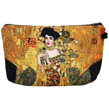 Elegant cosmetic bag featuring G. Klimt's "Adele" (CARMANI). This beautifully designed bag is perfect for organizing your cosmetics. It’s made of high-quality material, featuring a secure zipper closure. An ideal accessory for art lovers and women who value practicality and style. Τσάντα καλλυντικών, καλλυντική τσάντα, G. Klimt, Αδέλα, οργανωτής καλλυντικών, γυναικεία τσάντα, πρωτότυπο δώρο, μοναδικό δώρο, καλλυντική τσάντα για ταξίδια, τέχνη και μόδα.Cosmetic bag, G. Klimt, Adele, art-inspired bag, practical gift, travel cosmetic bag, art and fashion accessory, elegant design, unique gift, organizer bag, women’s essentials.