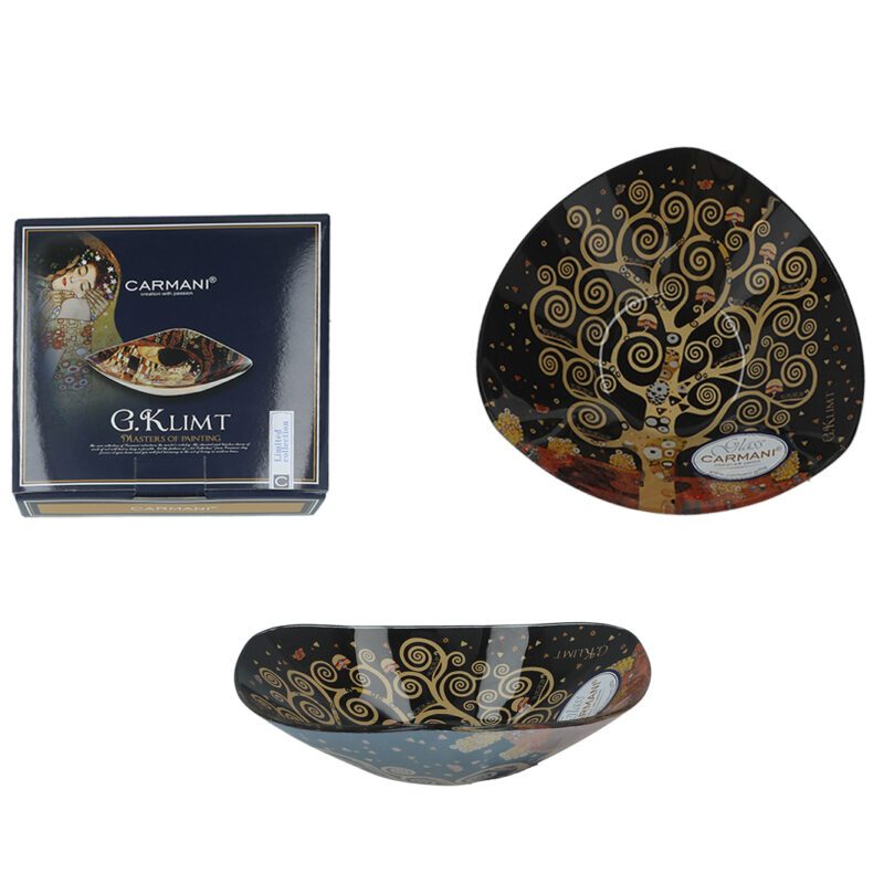 Decorative bowl - Gustav Klimt, Tree of Life (CARMANI). An elegant decorative bowl featuring the iconic motif from Klimt's "Tree of Life." Made from high-quality materials, this bowl serves as both a striking piece of art and a functional everyday item. Διακοσμητικό μπολ - Γκ. Κλιμτ, Δέντρο της Ζωής (CARMANI). Ένα κομψό διακοσμητικό μπολ με το εμβληματικό σχέδιο από το έργο "Δέντρο της Ζωής" του Κλιμτ. Κατασκευασμένο από υλικά υψηλής ποιότητας, αυτό το μπολ μπορεί να χρησιμοποιηθεί τόσο ως διακόσμηση όσο και ως καθημερινό αντικείμενο. Decorative bowl, Gustav Klimt, Tree of Life, art bowl, elegant bowl, functional decor, high-quality bowl, everyday use, home decor, decorative art, gift for art lovers, Κλιμτ, διακοσμητικό μπολ, διακοσμητικά αντικείμενα, μπολ τέχνης, πολυτελή διακόσμηση.