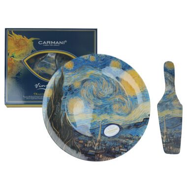 Decorative plate with spatula featuring Van Gogh's Starry Night. This elegant set includes a beautifully designed plate and spatula, perfect for serving desserts or as a decorative piece for your home. Ideal for art lovers and those who appreciate high-quality home decor. decorative plate with spatula, Van Gogh Starry Night, art-inspired plate set, dessert serving set, Van Gogh home decor, unique art plates, elegant serving set, home decor gift, ceramic art plate, art lover gift, starry night decor.Διακοσμητικό πιάτο με σπάτουλα με το έργο του Van Gogh Εναστρη Νύχτα. Αυτό το κομψό σετ περιλαμβάνει ένα όμορφα σχεδιασμένο πιάτο και σπάτουλα, ιδανικό για σερβίρισμα γλυκών ή ως διακοσμητικό αντικείμενο στο σπίτι σας. Ιδανικό για λάτρεις της τέχνης και για όσους εκτιμούν τη μοναδική διακόσμηση υψηλής ποιότητας. διακοσμητικό πιάτο με σπάτουλα, Van Gogh Εναστρη Νύχτα, σετ πιάτου εμπνευσμένο από τέχνη, σετ σερβιρίσματος γλυκών, διακόσμηση σπιτιού Van Gogh, μοναδικά πιάτα τέχνης, κομψό σετ σερβιρίσματος, δώρο διακόσμησης σπιτιού, κεραμικό πιάτο τέχνης, δώρο για λάτρεις της τέχνης, διακόσμηση εναστρη νύχτα