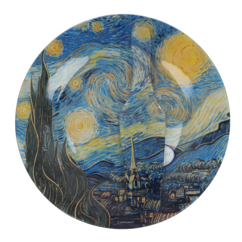 Decorative plate with spatula featuring Van Gogh's Starry Night. This elegant set includes a beautifully designed plate and spatula, perfect for serving desserts or as a decorative piece for your home. Ideal for art lovers and those who appreciate high-quality home decor. decorative plate with spatula, Van Gogh Starry Night, art-inspired plate set, dessert serving set, Van Gogh home decor, unique art plates, elegant serving set, home decor gift, ceramic art plate, art lover gift, starry night decor.Διακοσμητικό πιάτο με σπάτουλα με το έργο του Van Gogh Εναστρη Νύχτα. Αυτό το κομψό σετ περιλαμβάνει ένα όμορφα σχεδιασμένο πιάτο και σπάτουλα, ιδανικό για σερβίρισμα γλυκών ή ως διακοσμητικό αντικείμενο στο σπίτι σας. Ιδανικό για λάτρεις της τέχνης και για όσους εκτιμούν τη μοναδική διακόσμηση υψηλής ποιότητας. διακοσμητικό πιάτο με σπάτουλα, Van Gogh Εναστρη Νύχτα, σετ πιάτου εμπνευσμένο από τέχνη, σετ σερβιρίσματος γλυκών, διακόσμηση σπιτιού Van Gogh, μοναδικά πιάτα τέχνης, κομψό σετ σερβιρίσματος, δώρο διακόσμησης σπιτιού, κεραμικό πιάτο τέχνης, δώρο για λάτρεις της τέχνης, διακόσμηση εναστρη νύχτα