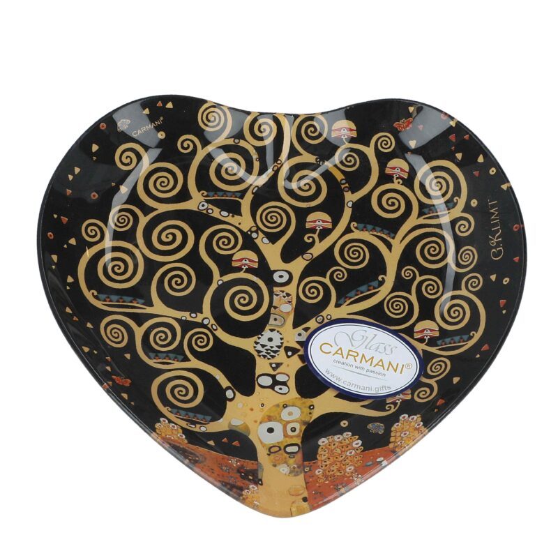 Decorative heart plate - G. Klimt, Tree of Life (CARMANI). A beautiful heart-shaped decorative plate inspired by Gustav Klimt's masterpiece Tree of Life. Made with high-quality materials, it is perfect as an elegant home decor piece or a thoughtful gift for art lovers. Keywords: decorative plate, heart-shaped plate, Gustav Klimt, Tree of Life, art-inspired home decor, elegant gift, Carmani collection. Διακοσμητική πιατέλα καρδιά - G. Klimt, Το Δέντρο της Ζωής (CARMANI). Μια πανέμορφη διακοσμητική πιατέλα σε σχήμα καρδιάς, εμπνευσμένη από το αριστούργημα Το Δέντρο της Ζωής του Gustav Klimt. Κατασκευασμένη από υλικά υψηλής ποιότητας, αποτελεί μια κομψή προσθήκη στη διακόσμηση του σπιτιού ή ένα ξεχωριστό δώρο για λάτρεις της τέχνης. Λέξεις-κλειδιά: διακοσμητική πιατέλα, πιατέλα καρδιά, Gustav Klimt, Το Δέντρο της Ζωής, διακόσμηση εμπνευσμένη από την τέχνη, κομψό δώρο, συλλογή Carmani