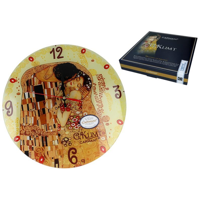 Wall clock - Gustav Klimt, The Kiss. A stunning wall clock featuring Gustav Klimt's famous painting "The Kiss." This decorative timepiece adds an artistic touch to any room while keeping you on time. Ideal for those who appreciate fine art and elegant home decor. Ρολόι τοίχου - Γκ. Κλιμτ, Το Φιλί. Ένα εντυπωσιακό ρολόι τοίχου με το διάσημο έργο του Γκ. Κλιμτ "Το Φιλί". Αυτό το διακοσμητικό ρολόι προσφέρει μία καλλιτεχνική πινελιά σε κάθε δωμάτιο, διατηρώντας σας ταυτόχρονα ακριβείς στην ώρα σας. Ιδανικό για όσους εκτιμούν την τέχνη και την εκλεπτυσμένη διακόσμηση του σπιτιού. Wall clock, Gustav Klimt, The Kiss, art clock, decorative clock, timepiece, luxury home decor, art lover gift, stylish wall clock, Klimt clock, ρολόι τοίχου, Κλιμτ, Το Φιλί, τέχνη και διακόσμηση, πολυτελής διακόσμηση.