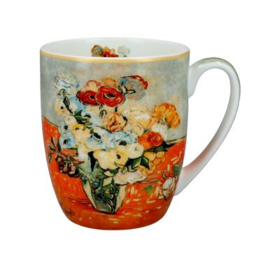 Camio mug - V. van Gogh, Roses (CARMANI). A delicate and elegant Camio mug showcasing van Gogh’s 