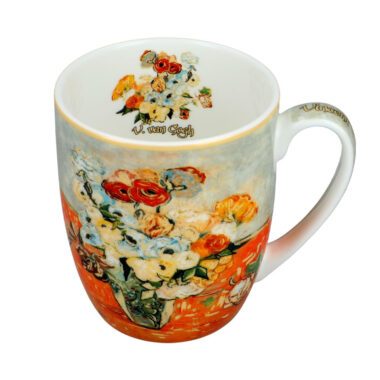 Camio mug - V. van Gogh, Roses (CARMANI). A delicate and elegant Camio mug showcasing van Gogh’s 