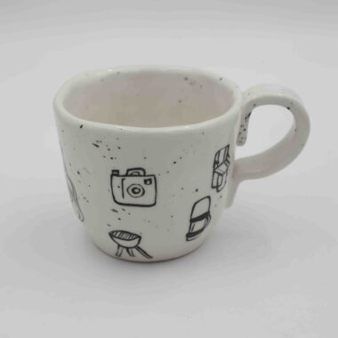 Handmade ceramic mug with messages inside and out, featuring unique floral, fruity, or minimalist designs. A beautifully crafted coffee mug, perfect for everyday use or as a thoughtful gift. Durable, stylish, and ideal for tea or coffee lovers.