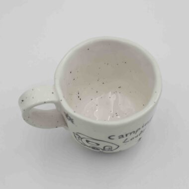 Handmade ceramic mug with messages inside and out, featuring unique floral, fruity, or minimalist designs. A beautifully crafted coffee mug, perfect for everyday use or as a thoughtful gift. Durable, stylish, and ideal for tea or coffee lovers.