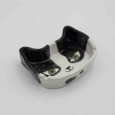 tuxedo ceramic handmade ashtray.