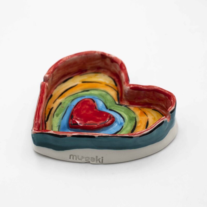 Handmade heart-shaped ceramic ashtrays, designed with love and artistic charm. Each piece features delicate hand-painted details, including cherries, colorful fruits, flowers, and tiny hearts—perfect for Valentine's Day or as a unique decorative accent. A stylish and functional ceramic creation that adds a romantic and playful touch to any space. Χειροποίητα κεραμικά τασάκια σε σχήμα καρδιάς, σχεδιασμένα με αγάπη και καλλιτεχνική φινέτσα. Κάθε κομμάτι διακοσμείται με λεπτεπίλεπτες, ζωγραφισμένες στο χέρι λεπτομέρειες, όπως κεράσια, πολύχρωμα φρούτα, λουλούδια και μικρές καρδιές—ιδανικό για την Ημέρα του Αγίου Βαλεντίνου ή ως μοναδικό διακοσμητικό στοιχείο. Ένα στυλάτο και λειτουργικό κεραμικό δημιούργημα που προσθέτει ρομαντική και παιχνιδιάρικη πινελιά σε κάθε χώρο.