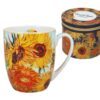 Cameo porcelain mug with Van Gogh’s "Sunflowers" – elegant 400ml mug by Carmani.Van Gogh Sunflowers mug, Sunflowers porcelain mug, Carmani Van Gogh collection, 400ml art mug, Van Gogh coffee mug, artistic tea cup, Sunflowers drinkware, gifts for art lovers, elegant porcelain mugs, Van Gogh kitchen accessories, κούπα Βαν Γκογκ, πορσελάνινη κούπα Ηλιοτρόπια, καλλιτεχνική κούπα 400ml, Carmani Ελλάδα, Van Gogh δώρα, ηλιοτρόπια κούπα καφέ, πορσελάνινα είδη τέχνης, Van Gogh πορσελάνη, αξεσουάρ κουζίνας με τέχνη,Κούπα Cameo με το έργο "Ηλιοτρόπια" του Βαν Γκογκ – πορσελάνινη κούπα 400ml από την Carmani.
