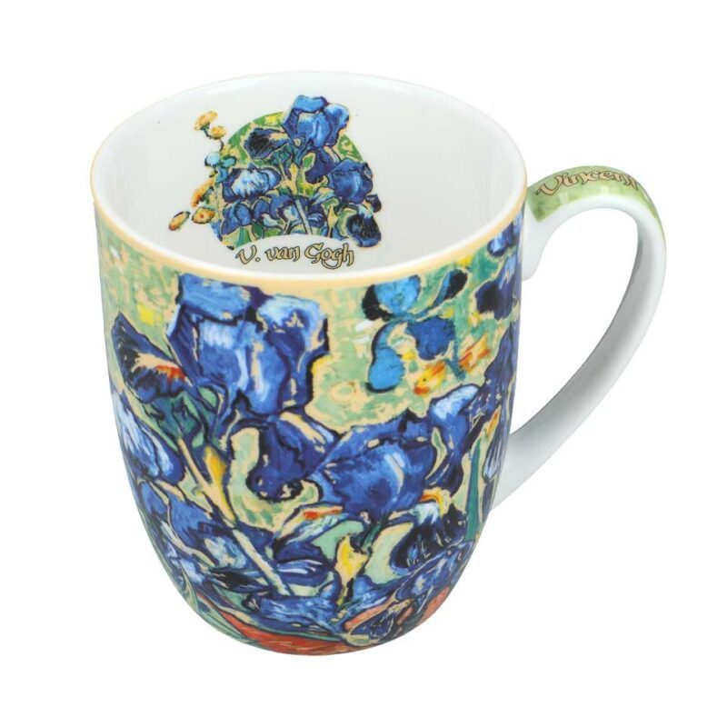 Cameo porcelain mug with Van Gogh’s "Irises" – elegant 400ml art mug by Carmani.Van Gogh mug, Irises art mug, porcelain mug Irises, Carmani Van Gogh collection, artistic mugs, 400ml coffee mug, Van Gogh drinkware, Irises tea cup, gifts for art lovers, elegant porcelain cup, Κούπα Cameo με τις "Ίριδες" του Βαν Γκογκ – πορσελάνινη κούπα 400ml από την Carmani.κούπα Βαν Γκογκ, πορσελάνινη κούπα Ίριδες, καλλιτεχνική κούπα 400ml, Carmani Ελλάδα, Van Gogh αξεσουάρ κουζίνας, δώρα τέχνης, κούπα καφέ τέχνης, καλλιτεχνικά είδη σερβιρίσματος, πορσελάνινη κούπα με έργο τέχνης