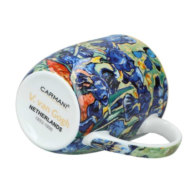 Cameo porcelain mug with Van Gogh’s "Irises" – elegant 400ml art mug by Carmani.Van Gogh mug, Irises art mug, porcelain mug Irises, Carmani Van Gogh collection, artistic mugs, 400ml coffee mug, Van Gogh drinkware, Irises tea cup, gifts for art lovers, elegant porcelain cup, Κούπα Cameo με τις "Ίριδες" του Βαν Γκογκ – πορσελάνινη κούπα 400ml από την Carmani.κούπα Βαν Γκογκ, πορσελάνινη κούπα Ίριδες, καλλιτεχνική κούπα 400ml, Carmani Ελλάδα, Van Gogh αξεσουάρ κουζίνας, δώρα τέχνης, κούπα καφέ τέχνης, καλλιτεχνικά είδη σερβιρίσματος, πορσελάνινη κούπα με έργο τέχνης