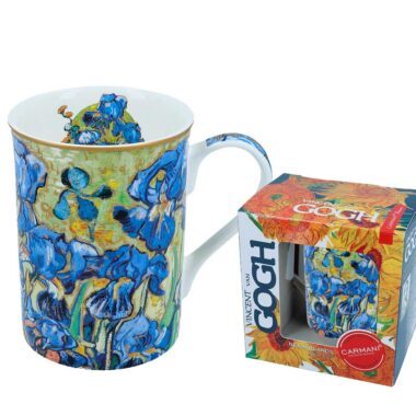 Van Gogh mug, Irises mug, Carmani classic mug, Van Gogh coffee mug, artistic mug, floral art mug, 360ml ceramic mug, gift for art lovers, classic art mug, Van Gogh inspired drinkware. κούπα Βαν Γκογκ, κούπα Ίριδες, Carmani κούπα, κούπα με έργο τέχνης, καλλιτεχνική κούπα, κούπα λουλούδια, 360ml κούπα, δώρο για λάτρεις της τέχνης, κούπα με πίνακα ζωγραφικής