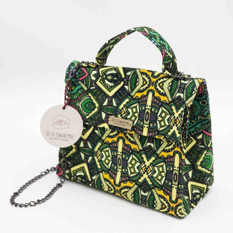 Handmade Bag with Green Patterns