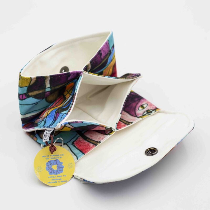 Handmade Artistic Three Pocket Wallet - Image 2