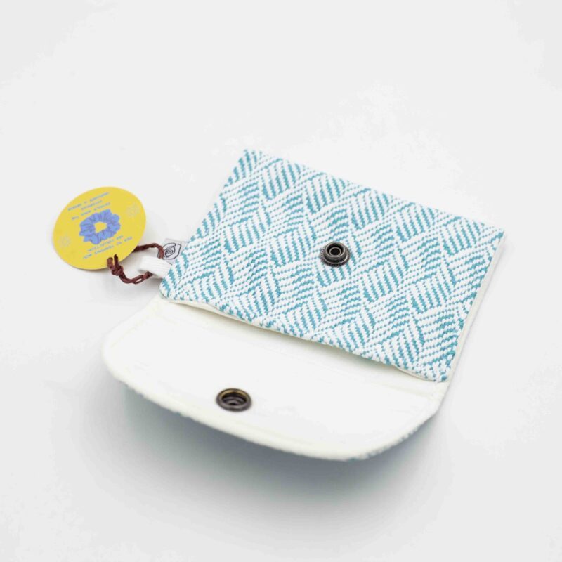 Handmade Blue One Pocket Wallet - Image 2