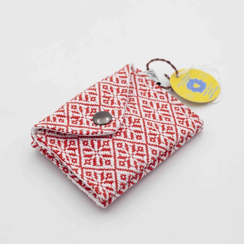Handmade Red Two Pocket Wallet