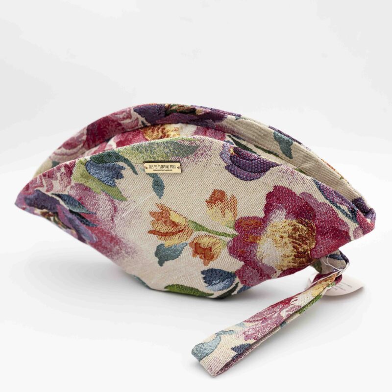 Handmade Pink Floral Fan Shaped Bag
