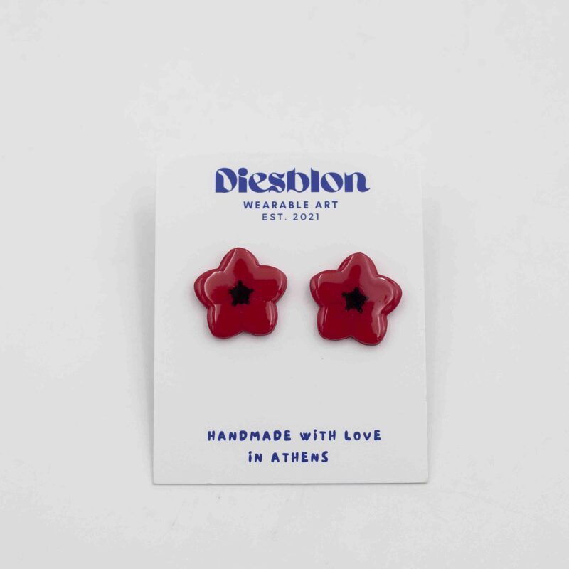 Handmade Polymer Poppie Earrings - Diesblon