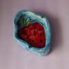 handmade ceramic ashtray with strawberry. χειροποίητο κεραμικό τασάκι με φράουλα.
