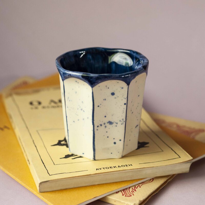 Blue Ceramic Glass Without a Handle - Mugaki