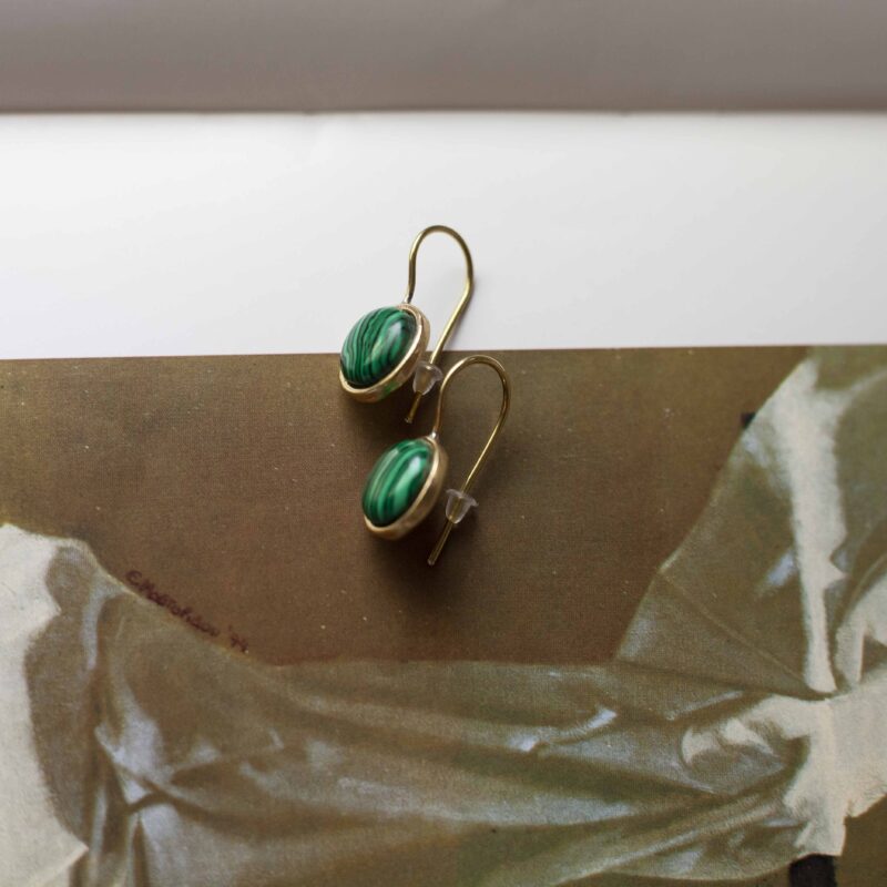 Hook Earrings with Malachite Stone – Sunny Designs - Image 2