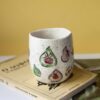 ceramic cup with figs. handmade and handpainted. perfect for ice coffee, juice and even water. Κεραμικό ποτήρι με ζωγραφισμένα σύκα. Ιδανικό για παγωμένο καφέ, χυμό ακομα και νερό.