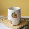 ceramic cup with peaches. handmade and handpainted. perfect for ice coffee, juice and even water. Κεραμικό ποτήρι με ζωγραφισμένα ροδάκινα. Ιδανικό για παγωμένο καφέ, χυμό ακομα και νερό.