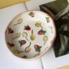 ceramic plate with lemons and strawberries. κεραμικό πιατακι με λεμόνια και φράουλες