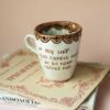 beautiful ceramic mug with lyrics from wanna be yours of arctic monkeys. όμορφη χειροποίητη κεραμική κούπα με στίχους από τους Arctic monkeys.