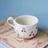 Handmade mug with 3d cherries. 3 sizes. 1 for espresso , 2 for capuccino, 3 for filter. χειροποίητη κεραμική κούπα με 3ντι κεράσια σε τρία μεγέθη. 1 για εσπρέσο, 2 για καπουτσίνο και 3 για φίλτρου.