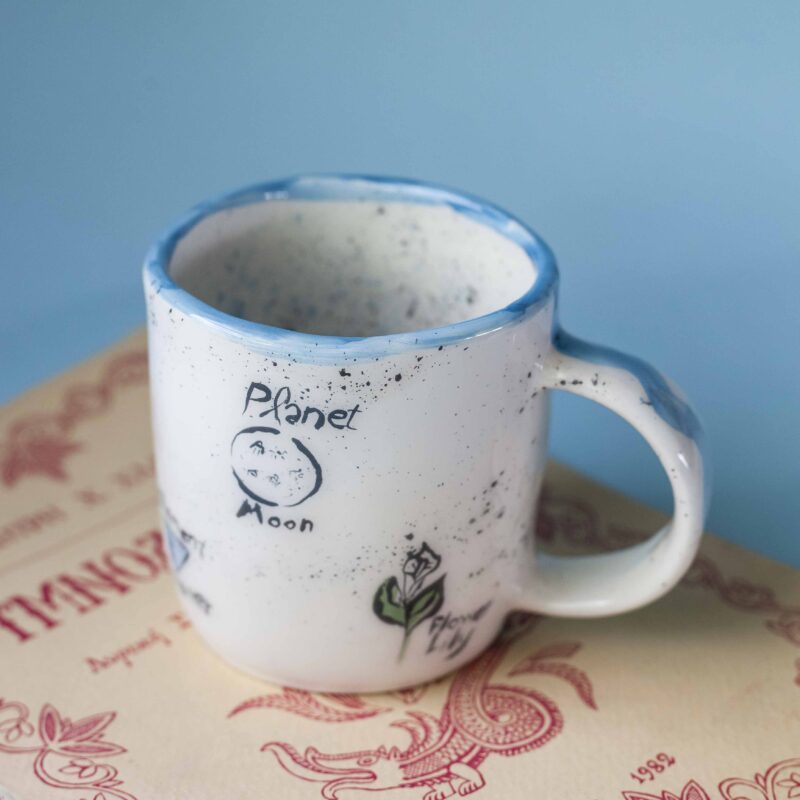 the mug of cancer. beautiful handmade ceramic mug about all the cancer sign vibes. χειροποίητη κεραμική κούπα με το ζώδιο του καρκίνου και τα vibes του.