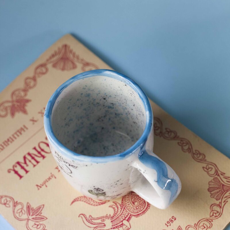 the mug of cancer. beautiful handmade ceramic mug about all the cancer sign vibes. χειροποίητη κεραμική κούπα με το ζώδιο του καρκίνου και τα vibes του.