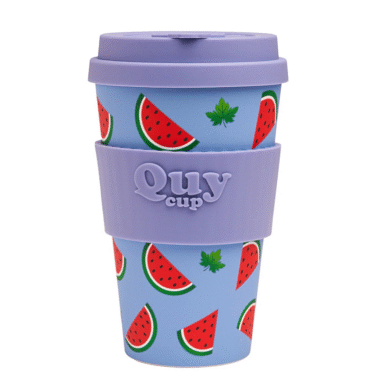 Κούπα ταξιδιού QUY CUP σχέδιο καρπούζι “Cocomero” με καπάκι σιλικόνης – 400ml. watermelon travel mug, Cocomero design cup, QUY CUP watermelon, BPA-free eco mug, fruity drinkware, reusable plastic mug 400ml, summer travel mug, eco-friendly coffee cup, QUY CUP colorful cups, travel cup with fruit pattern
