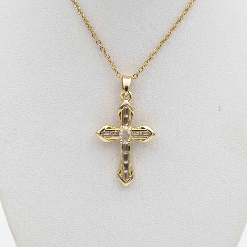 Cross Necklace with Zircon – Gold-Plated | Silver 925