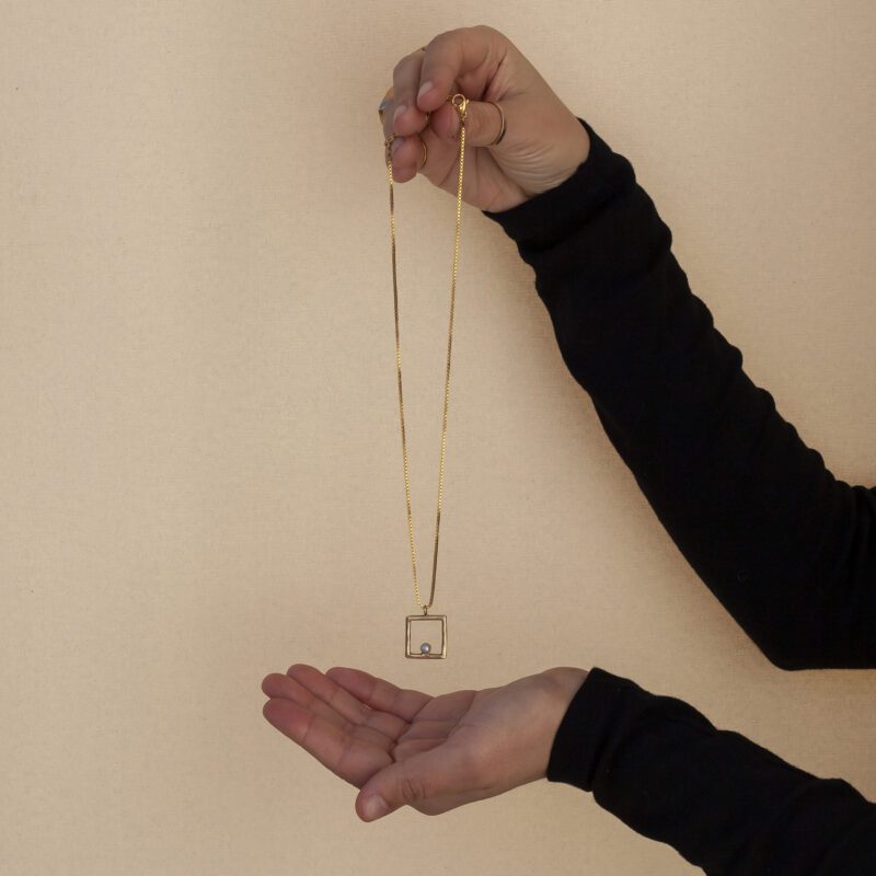 Cyanea Square necklace with Pearl | Sunny Designs - Image 6