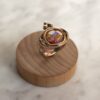 Melody ring with iridescent red stone, handmade in 24k gold plated brass, artisan boho chic jewelry, elegant vibrant statement ring by Sunny Designs Δαχτυλίδι Melody με ιριδίζουσα κόκκινη πέτρα, χειροποίητο από ορείχαλκο επιχρυσωμένο 24 καράτια, artisan boho chic κόσμημα, κομψό έντονο δαχτυλίδι Sunny Designs