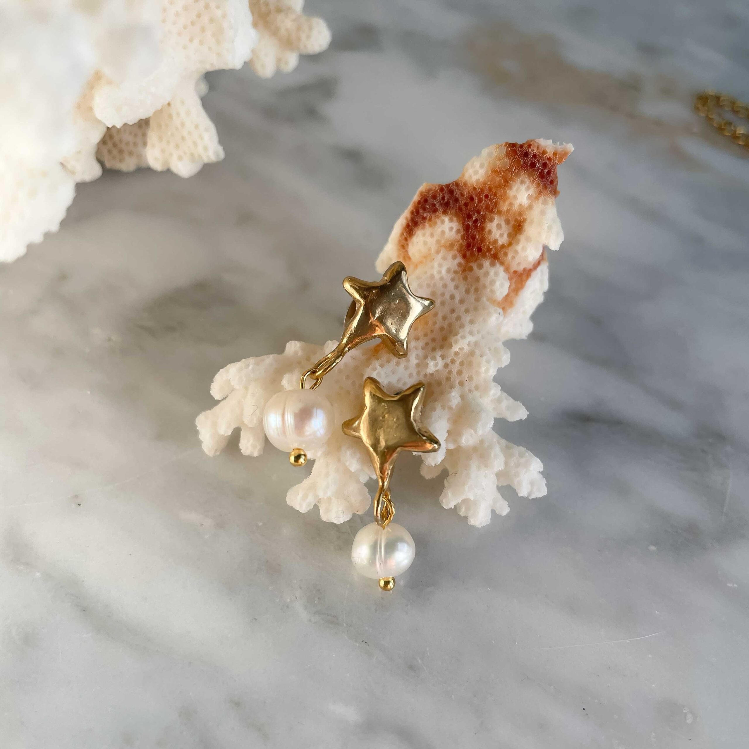 Αριστοκρατικά και διαχρονικά, τα σκουλαρίκια Shining Star της Sunny Designs συνδυάζουν τον συμβολισμό του αστεριού με τη διαχρονική κομψότητα της πέρλας. Χειροποίητα με προσοχή στη λεπτομέρεια, προσφέρουν διακριτική λάμψη και θηλυκό στυλ – ιδανικά για καθημερινές εμφανίσεις αλλά και ιδιαίτερες περιστάσεις.