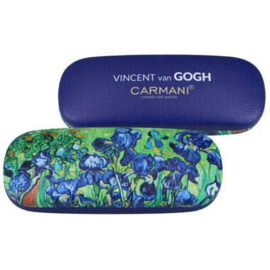 CARMANI glasses case featuring Van Gogh Irises – artistic protective eyewear case