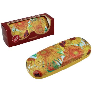 This elegant glasses case by CARMANI features Vincent van Gogh’s iconic painting Sunflowers. Designed to protect your glasses while showcasing artistic beauty, it combines durability with style. The soft interior lining prevents scratches, making it perfect for everyday use or travel. A stylish and practical accessory for art lovers.
