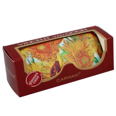 Θήκη γυαλιών CARMANI με σχέδιο Van Gogh Ηλιοτρόπια – καλλιτεχνικό προστατευτικό αξεσουάρ