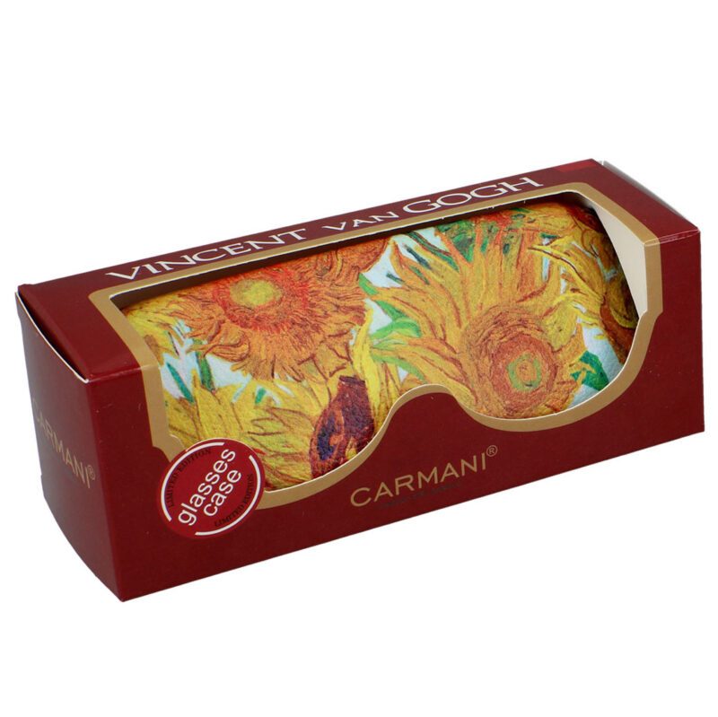 Θήκη γυαλιών CARMANI με σχέδιο Van Gogh Ηλιοτρόπια – καλλιτεχνικό προστατευτικό αξεσουάρ
