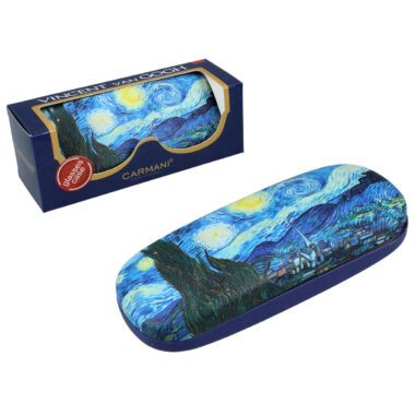 This elegant glasses case by CARMANI features Vincent van Gogh’s iconic painting Starry Night. Designed to protect your glasses while highlighting artistic beauty, it combines durability with style. The soft interior lining prevents scratches, making it perfect for everyday use or travel. A stylish and practical accessory for art lovers.